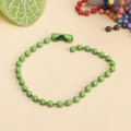 Grass green colored ball chain for DIY crafts and tag attachment with metal connectors - Green