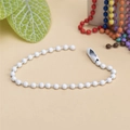 Eco-friendly metal bead chain in matte white finish with connector for DIY jewelry - White