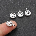 Antiek zilveren zinklegering knoopbedels voor DIY-armbanden en sieraden maken - Antiek Zilveren Knop Hanger