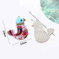 Detailed view of colorful bird pendant charm with size dimensions 3.8cm x 3.2cm - Blue Head Colorful Bird