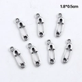 Lot de sept pendentifs épingles de nourrice en alliage argenté pour bijoux DIY, 1,8x0,5 cm - Style d'Épingle de Sûreté (B1-5704)