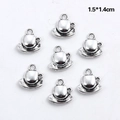 Dettaglio di ciondoli a tazza di caffè in argento antico per gioielli DIY 1,5x1,4cm - Antique Silver Coffee Cup Style (6304)