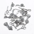 Ensemble de breloques couture argent antique avec ciseaux et laine pour bijoux DIY - Style de Jeu d'Outils de Couture Mixtes (B1-6004)