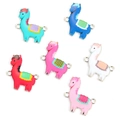 DIY colorful enamel alpaca pendants in 6 colors for jewelry making and bracelets - Mixed Color Llama (4765-H0705)