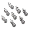 Set of seven antique silver pineapple pendants for DIY jewelry and bracelet making - Silver Pineapple Style