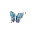 DIY sparkling blue butterfly connector pendant with gold plated metal for jewelry making - Enamel Glitter Butterfly Connector (9102-AC3203) / Blue