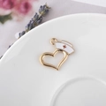 Golden heart-shaped nurse hat pendant with white enamel cross for DIY jewelry making - Gold Heart Nurse Hat Style
