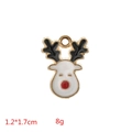 Detalle de colgante de reno en esmalte de colores 1,2x1,7cm para joyería artesanal - Colgante de Alce de Navidad Blanco / Paquete de 10