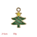 Detalle del colgante de árbol de Navidad en esmalte verde con medidas de 2x2cm y peso de 10g - Colgante Árbol Navidad Estrella Amarilla / Paquete de 10