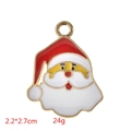 Detalle del colgante de Papá Noel colorido 2,2x2,7 cm para la creación de joyas navideñas - Colgante de Cabeza de Papá Noel / Paquete de 10