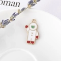 Astronaut charm pendant with green visor and golden trim for DIY jewelry making - White Astronaut (AK3904)