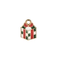 Details des Weihnachtsgeschenk-Anhängers mit Emaille und goldener Öse für Schmuck - Karierter Weihnachtsgeschenk Anhänger / 10er Pack