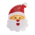 Sparkling resin Santa Claus charm with red glitter hat and white beard for DIY crafts - Glitter Santa Claus Series Resin Patch