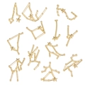 Golden 12 zodiac constellation charms set for DIY jewelry making and handmade crafts - Full Zodiac Constellation Set / Gold