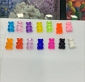 Set of 14 colorful resin bear charms in transparent and matte finishes for DIY jewelry - Mixed Colors (PZ180202043)