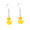 Cute yellow resin duck earrings with silver metal hooks for girls and women - Yellow Duck Earring Style