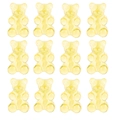 Set of 12 yellow translucent gummy bear resin charms for DIY jewelry making - 10 Pieces Pack / Light Yellow