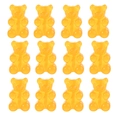 Set of 12 translucent orange gummy bear charms for DIY jewelry and necklaces - 10 Pieces Pack / Orange