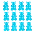 Set of 12 translucent blue resin gummy bear charms for DIY jewelry making and crafts - 10 Pieces Pack / Blue