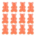 Set of 12 translucent orange resin bear charms with jelly texture for DIY jewelry making - 10 Pieces Pack / Red