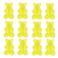 Detail of 12 fluorescent yellow resin gummy bears for DIY jewelry and crafts - 10 Pieces Pack / Green