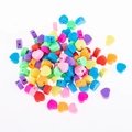 Perles en pâte polymère en forme de cœur coloré avec trou pour bijoux DIY - Cœurs Mixtes (PZ210303811) / 50 Pièces/Paquet (1cm)
