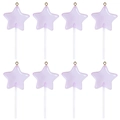 Set of eight purple translucent star lollipop pendants with gold loops for DIY jewelry - Large / Purple