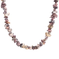 Hawaiian beach style colorful irregular natural stone beaded necklace on white background - Multicolor Stone Style (Color 3)