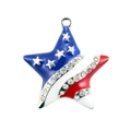Star-shaped pendant with American flag design and rhinestones for necklaces - Silver US Flag Star Pendant (Large)