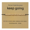 Detail of Morse code bracelet with gold beads on keep going inspiration card - KEEP GOING