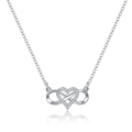 Zilveren infinity hart ketting met fonkelende zirkonia op een witte achtergrond - 925 zilver / Witgoud