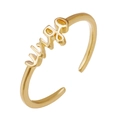 Detailansicht des Virgo Sternzeichen Goldrings mit verstellbarem Design auf weißem Hintergrund - Einstellbar Offen / Jungfrau