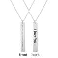 Morse code pendant necklace in stainless steel with I Love You engraved back side - I Love You