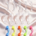 Set of 15 flexible acrylic curved barbells for eyebrow and belly piercing in neon colors - Colored Ball End Mixed Style / 15pcs