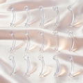 Set of 15 transparent flexible acrylic curved barbells for eyebrow and navel piercings - Clear Flat Top Curved Barbell Style / 15pcs