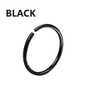 Detail view of the black stainless steel hinged segment ring for piercings on white background - Black Circle / 1.2x6mm