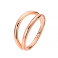 Detail of rose gold double-layered hinged clicker ring with a high-polished mirror finish - Double Layer Hoop Style / 1.2x8mm / Rose Gold