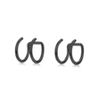 Minimalistische schwarze Edelstahl-Ohrklemmen mit Doppelband ohne Piercing-Design - Minimalistischer Doppel-Linien-Stil / Schwarz