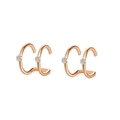 Minimalistische doppelreihige Earcuffs in Roségold mit Zirkonia-Steinen auf Weiß - Doppel-Linien-Stil mit Zirkonia / Roségold