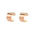 Minimalistische doppelreihige Ohrmanschetten in Roségold für Ohren ohne Piercing - Breiter Glatter Band-Stil / Roségold