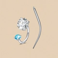 Set de piercing de herradura de acero con circonitas transparentes y azul cielo - Azul Cielo (B)