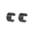 Minimalistische doppelzeilige schwarze Edelstahl Ohrklemmen ohne Piercing, Spiegelglanz - Breiter Glatter Band-Stil / Schwarz