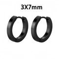Piccoli orecchini a cerchio minimalisti 3x7mm in acciaio inossidabile nero unisex - Huggie Nero Piccolo Minimalista Stile