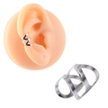 Silberne geometrische Ohrmanschette mit verstellbarem W-förmigem Design ohne Piercing - Geometrischer W-Form Ear Cuff (Style-8)