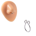 Silberner Nasenring ohne Piercing in U-Form aus Edelstahl mit verstellbarem Clip - Minimalistischer U-Form Nasenring (Style-10)