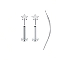 Set van roestvrijstalen neuspiercings met sterrenvorm en een handige geleidepen - Ster / 3 stuks/verpakking (16G/1,2mm)