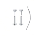 Set draadloze roestvrijstalen neuspiercings met platte achterkant en inbrenghulpen - Platte Schijf / 3 stuks/verpakking (16G/1,2mm)