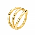 Minimalist gold double hinged stainless steel triple hoop ring for piercing jewelry - Triple Ring Style / 1.2x8mm / Gold