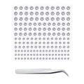 Détail de stickers de perçage lèvres argentés avec une pince à épiler recourbée - Une Feuille Autocollant Avec Pince Style (A) / Argent