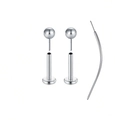 Polierte 16G gewindelose Labret-Stecker aus Edelstahl mit Einführhilfe-Werkzeug im Set - Kugel / 3 Stück/Packung (16G/1,2mm)